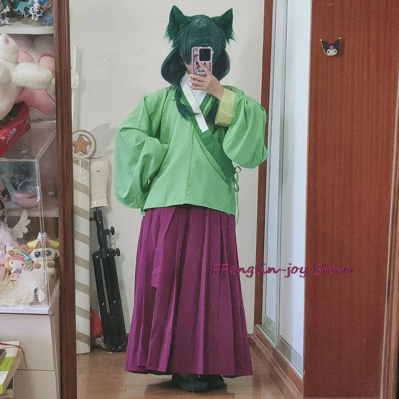 Anime Cosplay Costume pour femme, The Apothecary Diaries, Maomao, Perruque, Robe, Jupe, Haut vert, Kusuriya No Hit209 Pain, Épingle à cheveux, Halloween