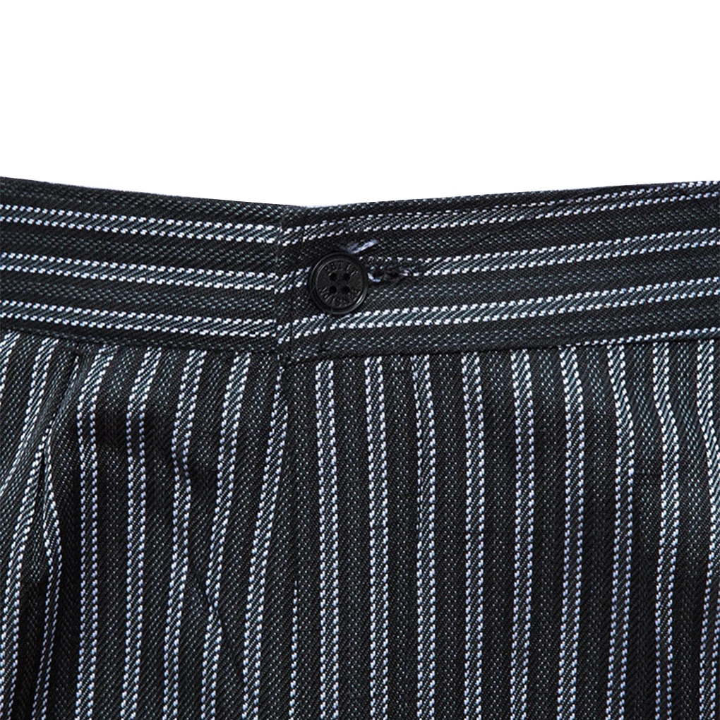 Chef Pants Men Casual Baggy Cook Pant Waiter Work Uniform Wear-resistant Cotton Cooking Costumes for  XL Black White Stripes