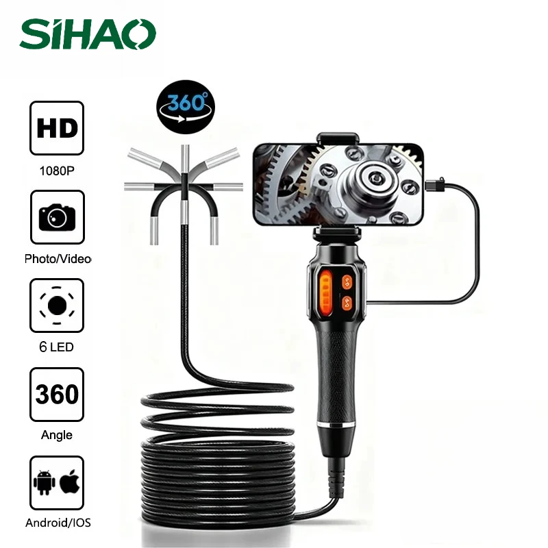 sihao-360°-rotation-endoscope-camera-6mm-lens-hd-articulated-inspection-borescope-camera-ip67-for-automotive-car