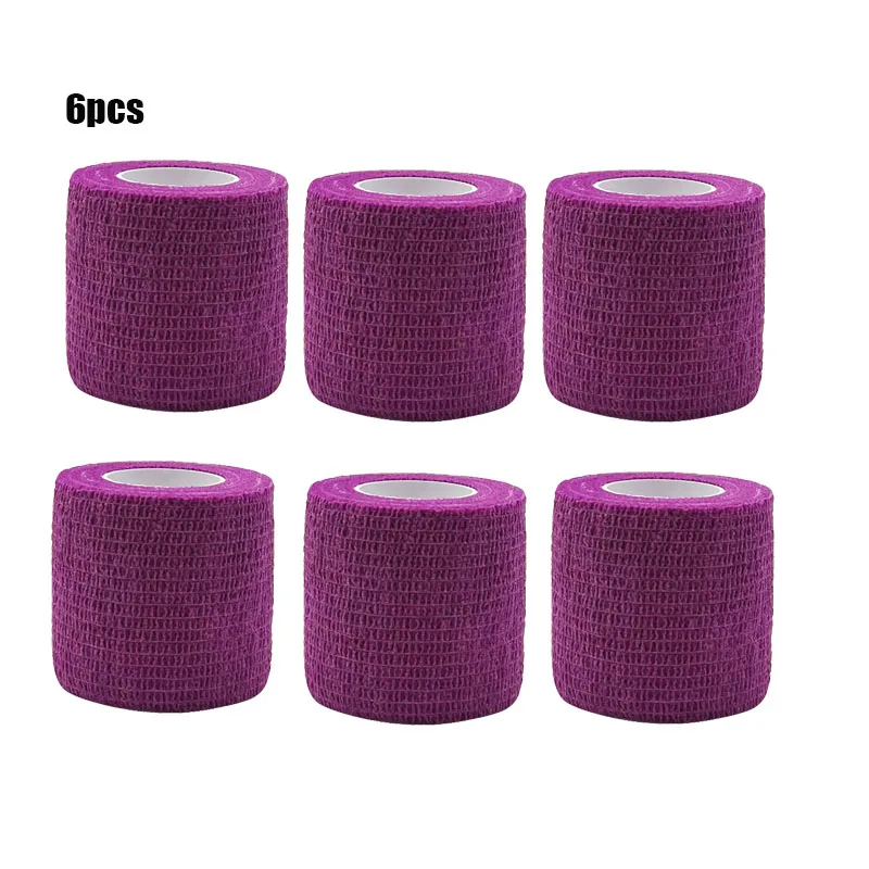 1/3/6/20PCS Sports Self Adhesive Purple Elastic Bandages Anti-slip Athletic Nonwoven Waterproof Elastic Tattoo Bandages Aid Kit