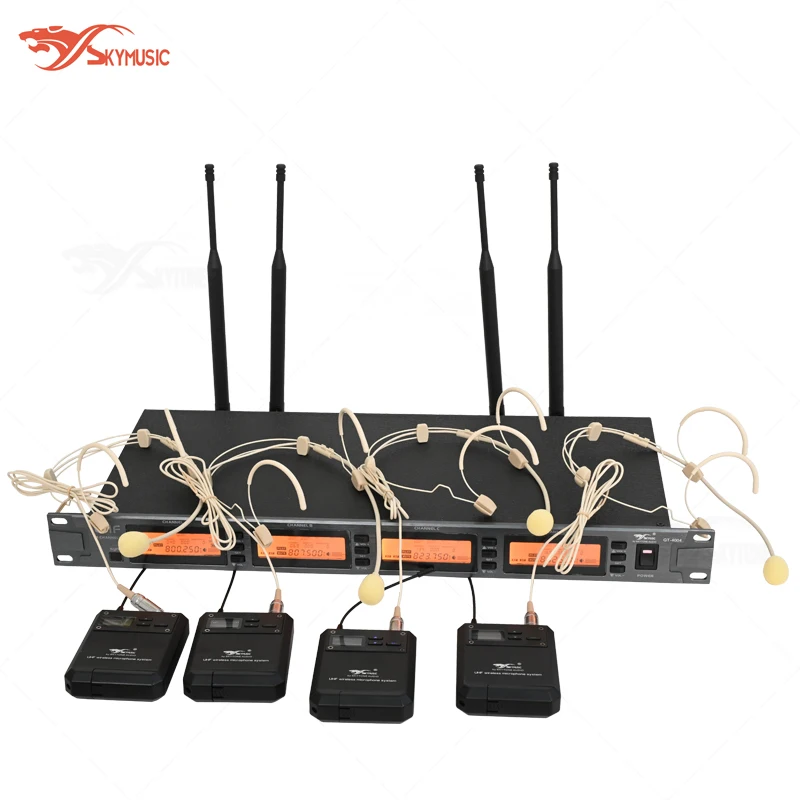 

Central CPU+digital LCD Screen, Easy to Operate GT4004-B40 Head Mounted Professional Microphone