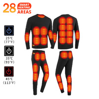 Winter Electric Heated Underwear Set Motorcycle Jacket Self Heating Jacket Men Moto Fleece Thermal Long Johns Tops & Pants