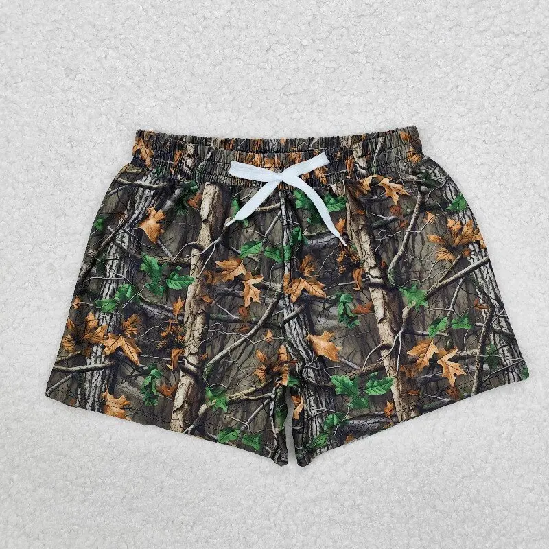 3.3yan New rts baby boys beach shorts wholesale boutique western style leaf pattern boys swimming trunks