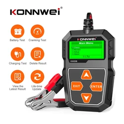 Konnwei kw208 testador de bateria carro 12V 100 a 2000cca cranking carregamento Circuit tester bateria analisador 12 volts bateria ferramentas