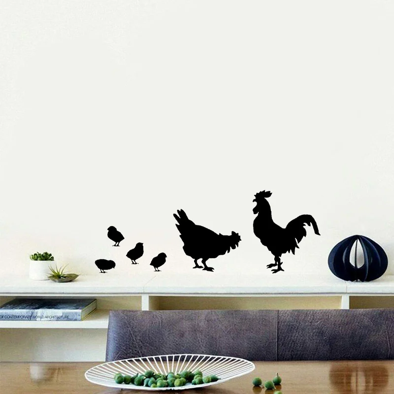 Rooster Chicken Baby Chicks Family Wall Decal Kitchen Wall Sticker Vinyl Home Decor Farmhouse Wallpaper Removable Murals A965