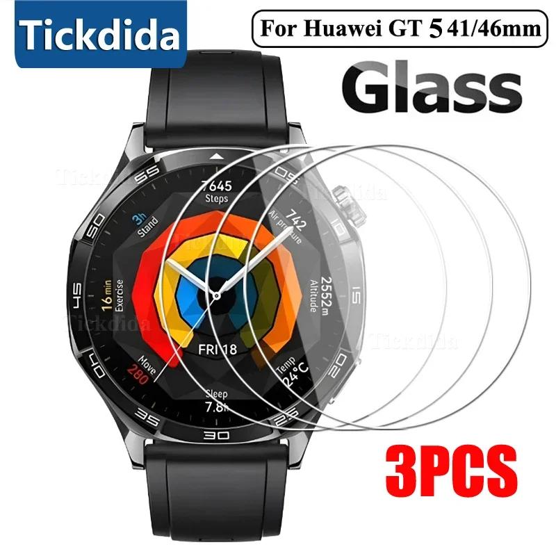 Vidrio templado para Huawei Watch GT 5 Pro, película protectora de pantalla de 46mm y 41mm, antiarañazos, accesorios para relojes, 3 unidades