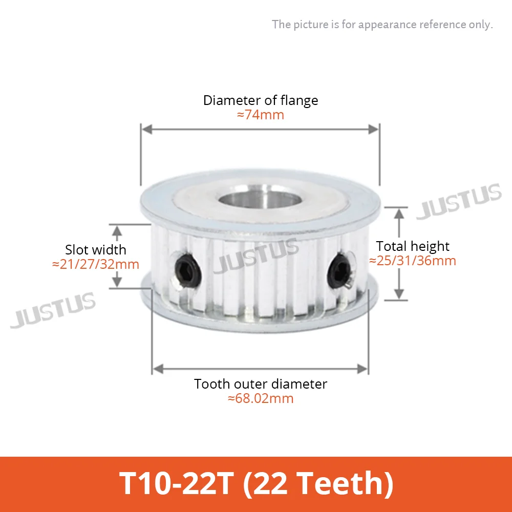 T10 AF Shape 22T/24 Teeth Synchronous Wheels Bore 8/10/12-30mm Teeth Pitch 10mm For T10 Width 20/25/30mm Timing belt