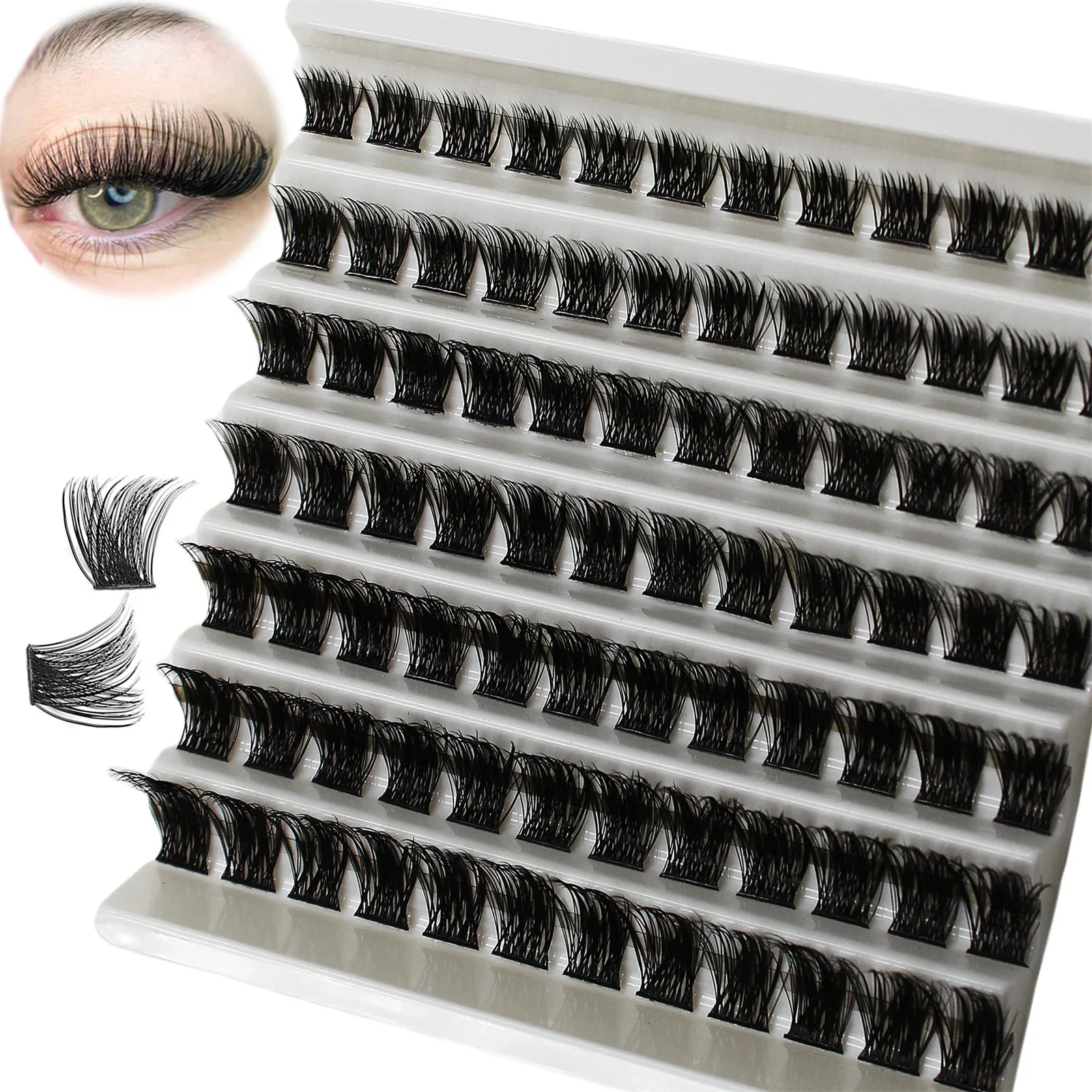 Individual Cluster Lashes DIY Eyelash Extension 84 Clusters Fake Slik Individual Lashes Easy Full Lash Extensions DIY at Home