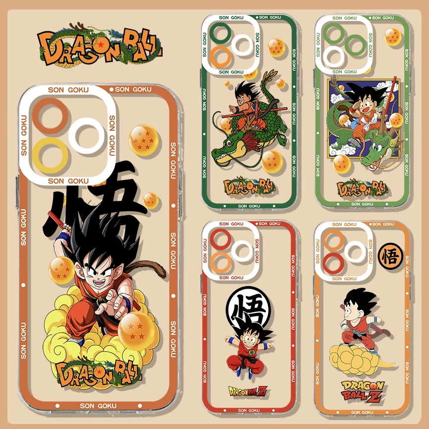 

Anime Dragons Balls Son -Goku Phone Case For iPhone 15 14 13 12 Mini 11 Pro Max X XR XS 7 8 SE20 Plus Soft Silicone Transparent