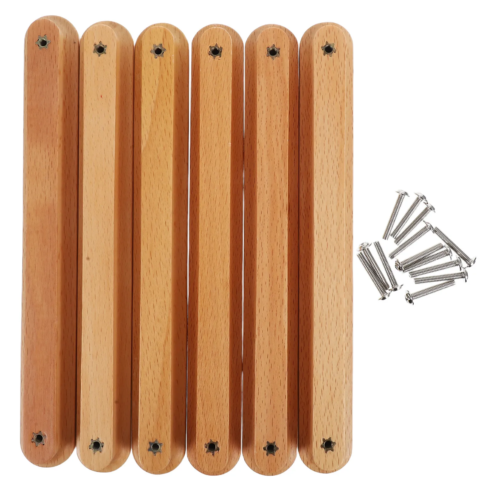 6pcs Rustic Wood Cabinet Handles – Vintage Drawer Pulls for Kitchen, Dresser & Closet Hardware