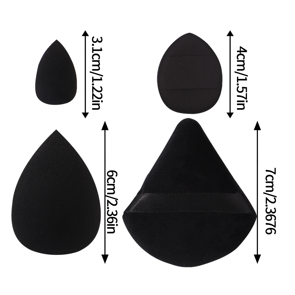 Juego de huevos de belleza de esponja/cepillo de polvo multiforma de 12 Uds., esponja de polvo corrector suave y portátil, herramienta de maquillaje multifuncional