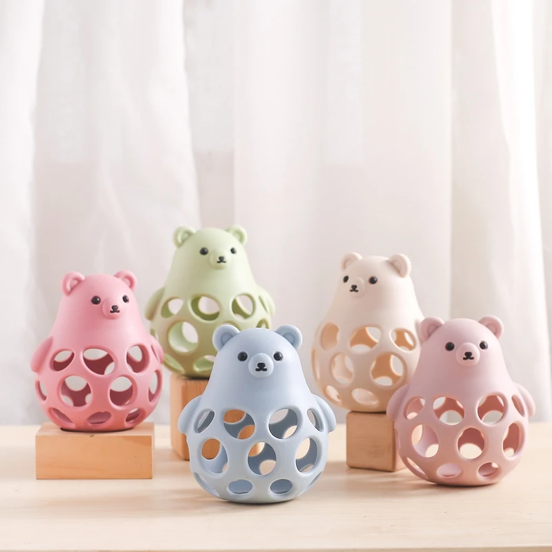 

1pc Baby Bear Silicone Teether Food Grade Silicones Rodent Toys Animal Shape Teething Toys Infant Glove Teether Baby Gifts