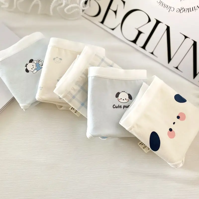 5Pcs New Sanrio Kawaii Anime Pachocco Cotton Underwear Comfortable Breathable Summer Mid Waist Bag Hip Briefs Girl Birthday Gift