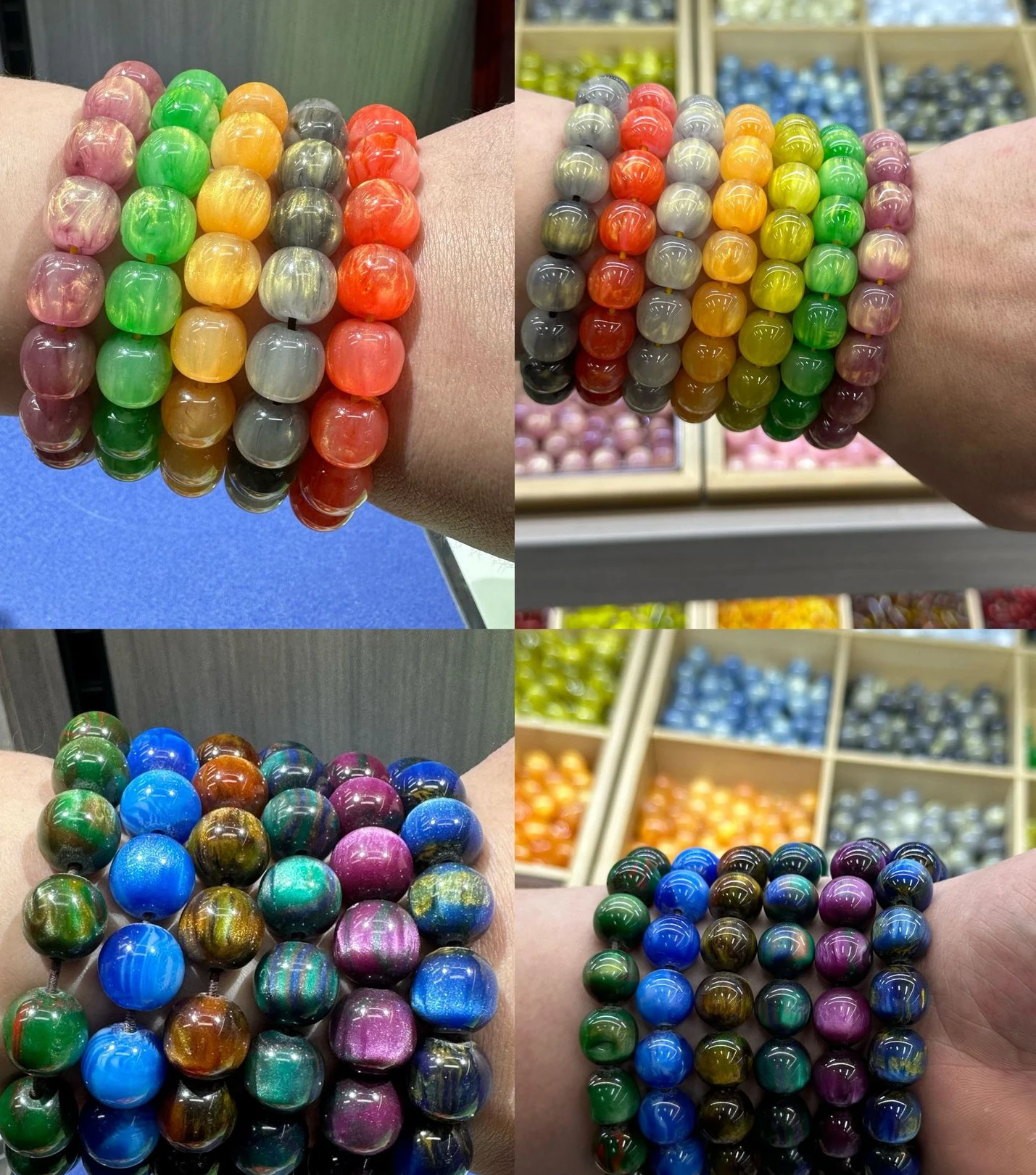 16 millimeters resin beads for handmade jewelry making oil painting style bracelet necklace beads accessories