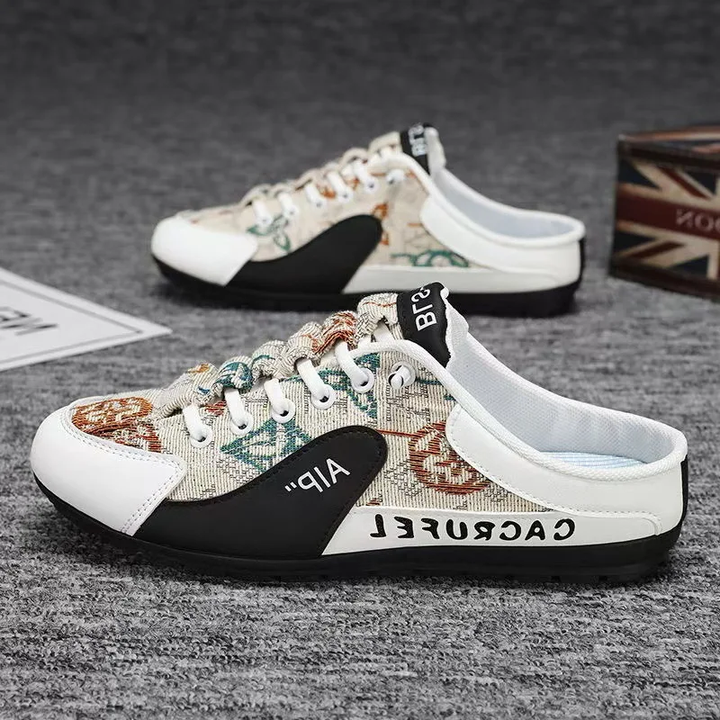 Men's Fashion Soft-soled Half Slippers Men Summer Trendy Bottom Casual Shoes Breathable Slip-on Shoes Sneakers Zapatos De Hombre