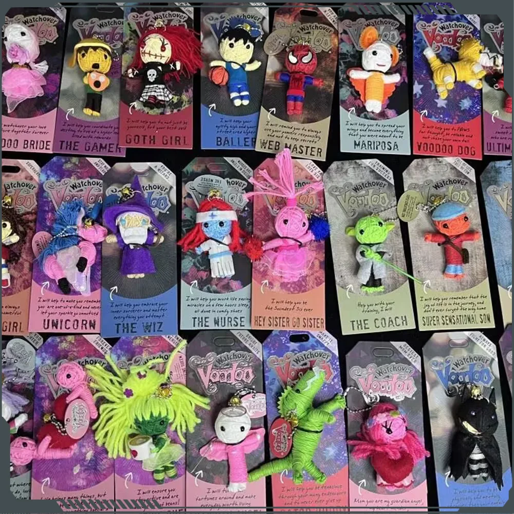 Novo Pingente Boneca Múmia Bruxa Voodoo Blessing Handmade Weaving Watchover com Cartão de História Coleção Original Parte 1 Colecionável