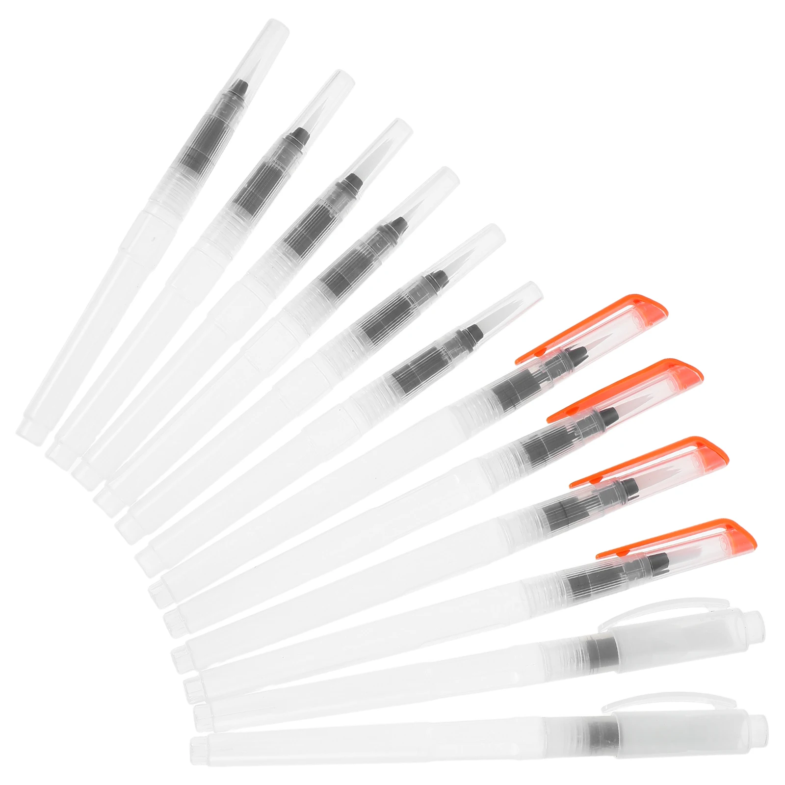 

12 Pcs Writing Brush Watercolor Pen Set Student Paint Plastic Flat Tips Paintbrush