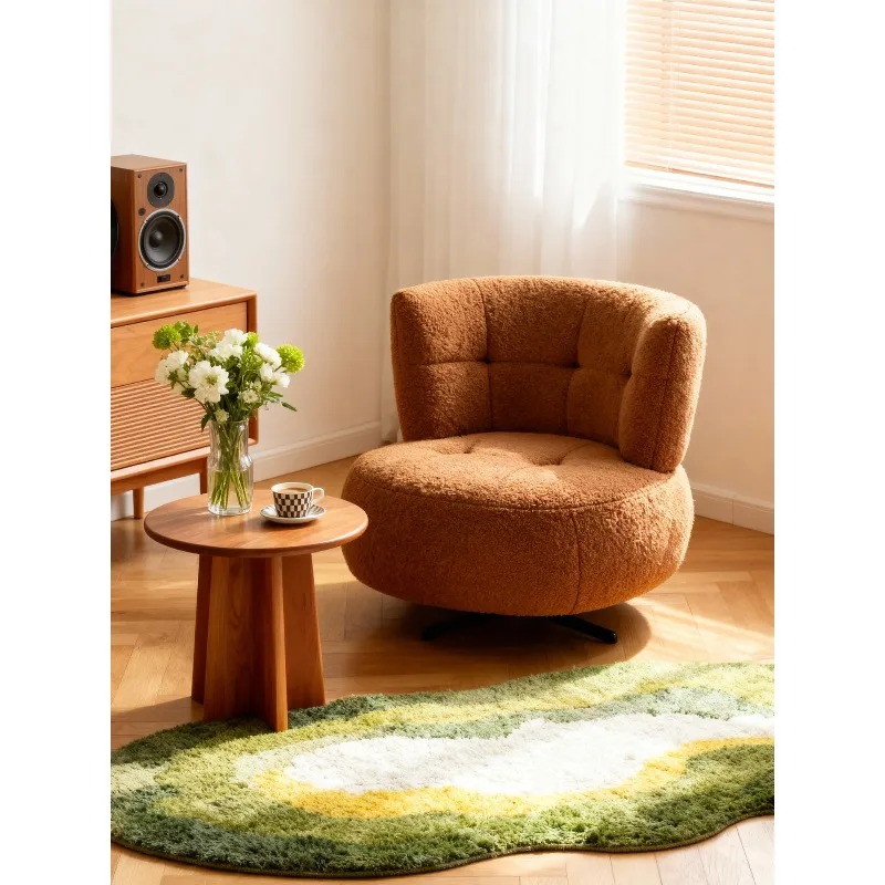 Single sofa modern simple balcony rotatable living room bedroom small apartment retro leisure chair