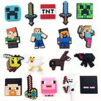 New Funny Cool Pixel Theme Game Cartoon Shoes Charms For Clogs Diy Pvc Shoe Decoration Jibbitz Removable Easter Party Gifts