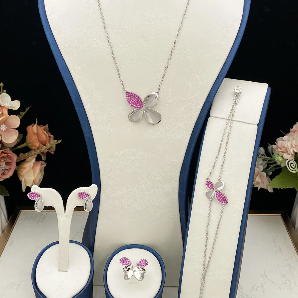 

JRH комплект ювелирных изделий с кубическим цирконием для женщин в Дубае, позолоченные элегантные серьги и ожерелье, повседневная одежда, модный аксессуар