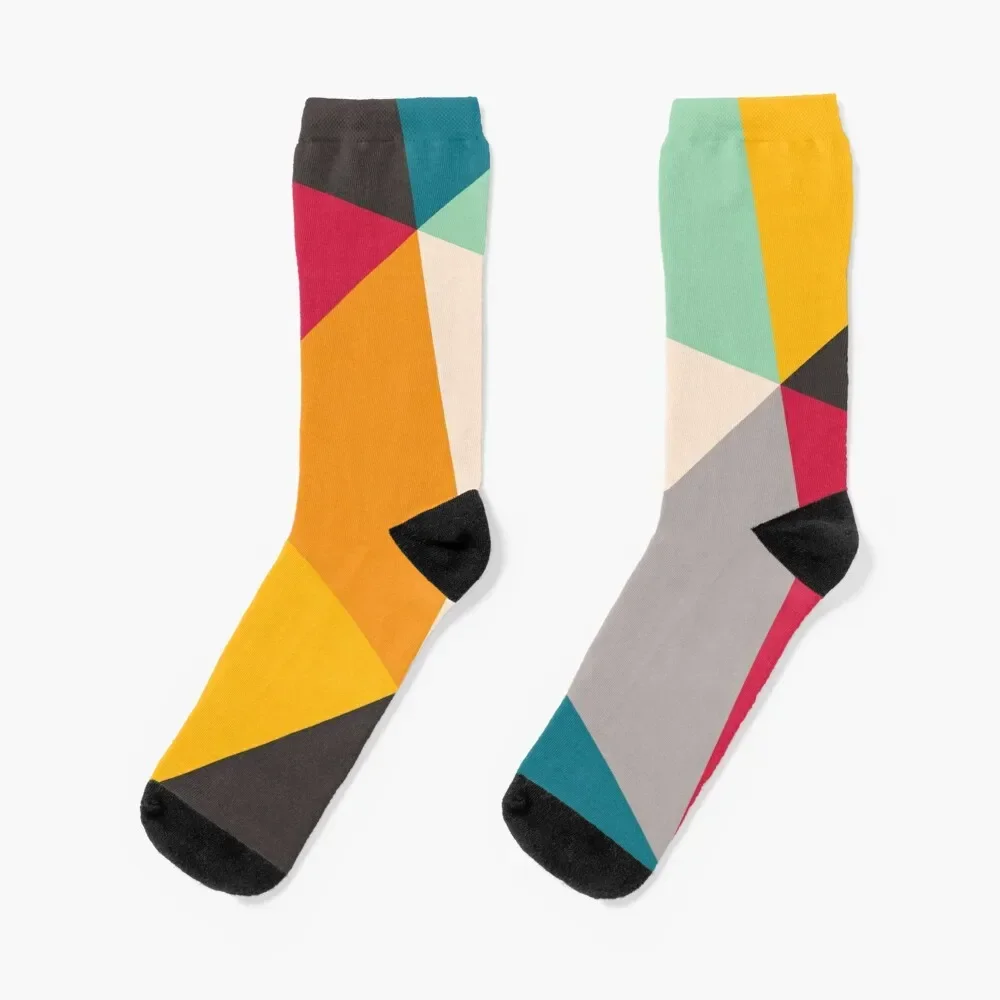 Colourful Geometric Triangles (2012) Socks winter thermal New year's with print heated Socks Men's Women's