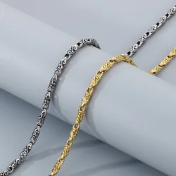 Thin Totem Choke Chain Stainless Steel Jewelry for Men and Women Retro Gold/Silver Colour Men's Necklace Wholesale Gift