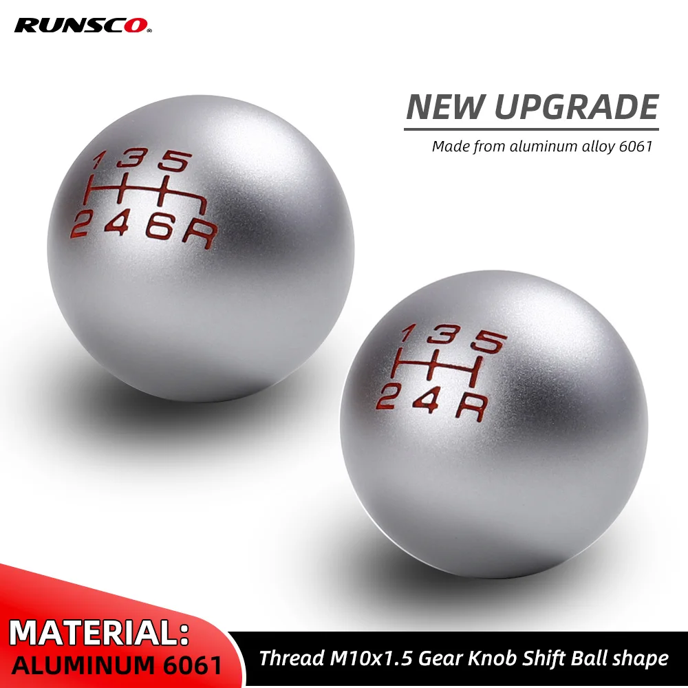 Nowa gałka dźwigni zmiany biegów 5/6 biegów matowy kształt kuli do Honda Civic FD2 FN2 EP3 TYPE R DC2 DC5 Fit City Shifter Knob M10x1.5