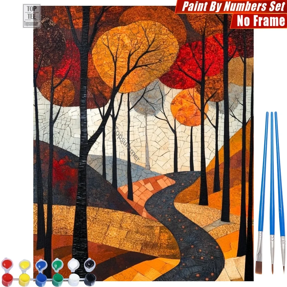 

Autumn winding path Paint By Number Set - Rich warm foliage Home Activities Birthday Gift For Son