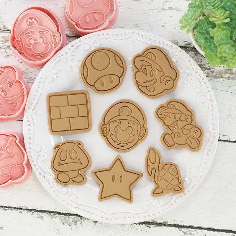 Mario Cartoon Cookie Molds Turtle Mushroom 3d Pressed Cookies Diy Fondant Baking Tools for Birthday Gifts