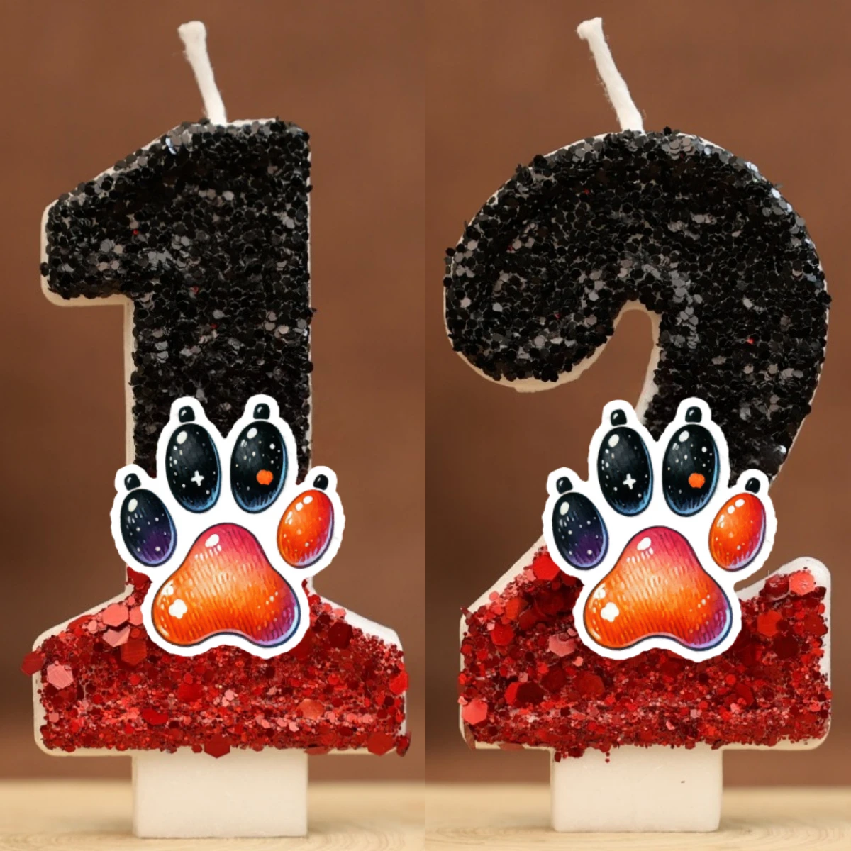 Cat paw prints Digital Candle Number 0-9 Kids Birthday Cake Decoration Supplies Cartoon Anime Party Accessories Supplies