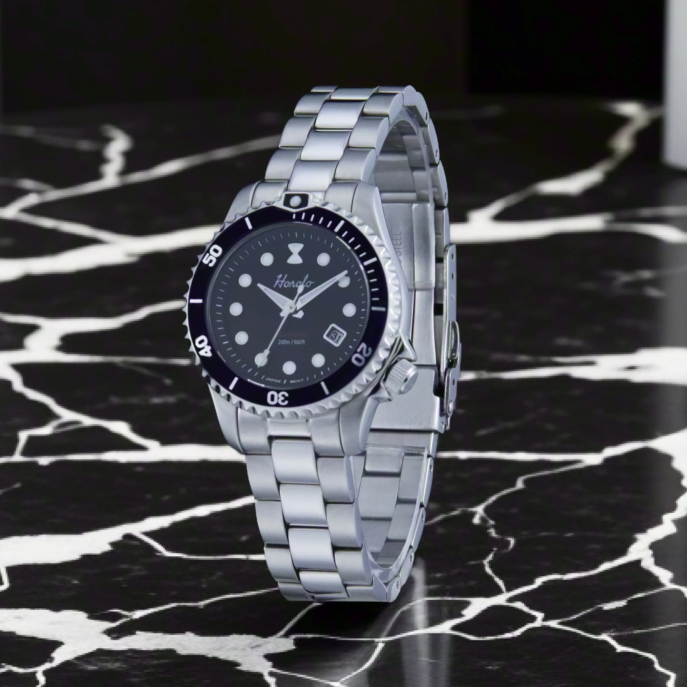 Horolo S1955X Japão Movimento Solar de Quartzo Epson VS22 Aço Inoxidável Super-LumiNova BGW9 Resistente à Água 20ATM Relógios Femininos