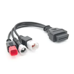 OBD2 Diagnostic Cable for Kline Euro5 Motorcycle 16 Pin to 3Pin 4Pin 6Pin OBD2 3 in 1 Diagnostic Adapter