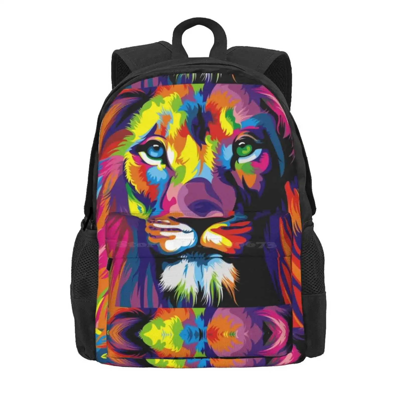 Banksy Rainbow Lion Graffiti Pop Art Painting Hot Sale Schoolbag Backpack Fashion Bags Monkey Dj Monkey Chimp Dj Monkey With