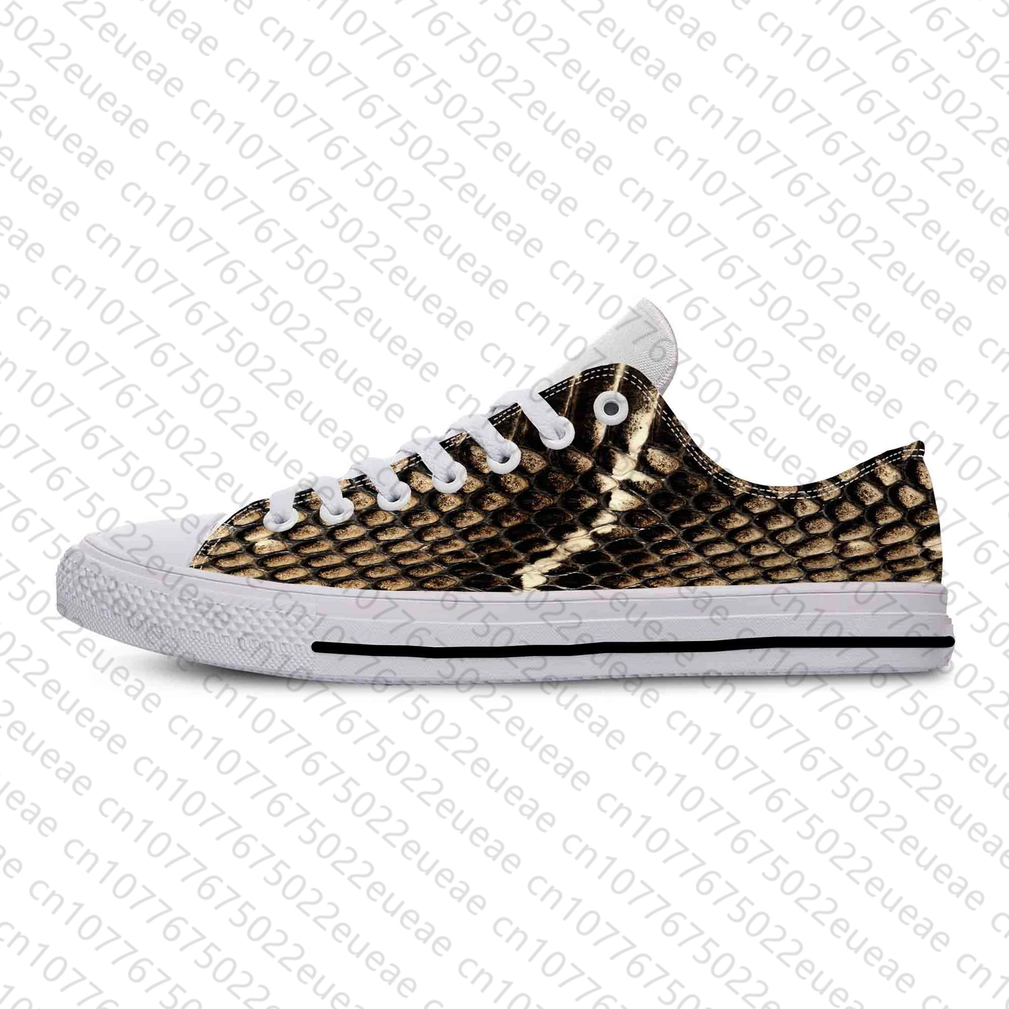 Snake Skin Scales Snakeskin Pattern Fashion Funny Casual Cloth Shoes Low Top Comfortable Breathable 3D Print Men Women Sneakers