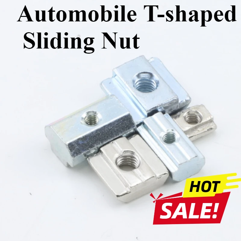10Pcs/Set T Block Square Nut Standard Ship Type Nut Screw T-Track Sliding Hammer Nut Automotive Components M3 M4 M5 M6