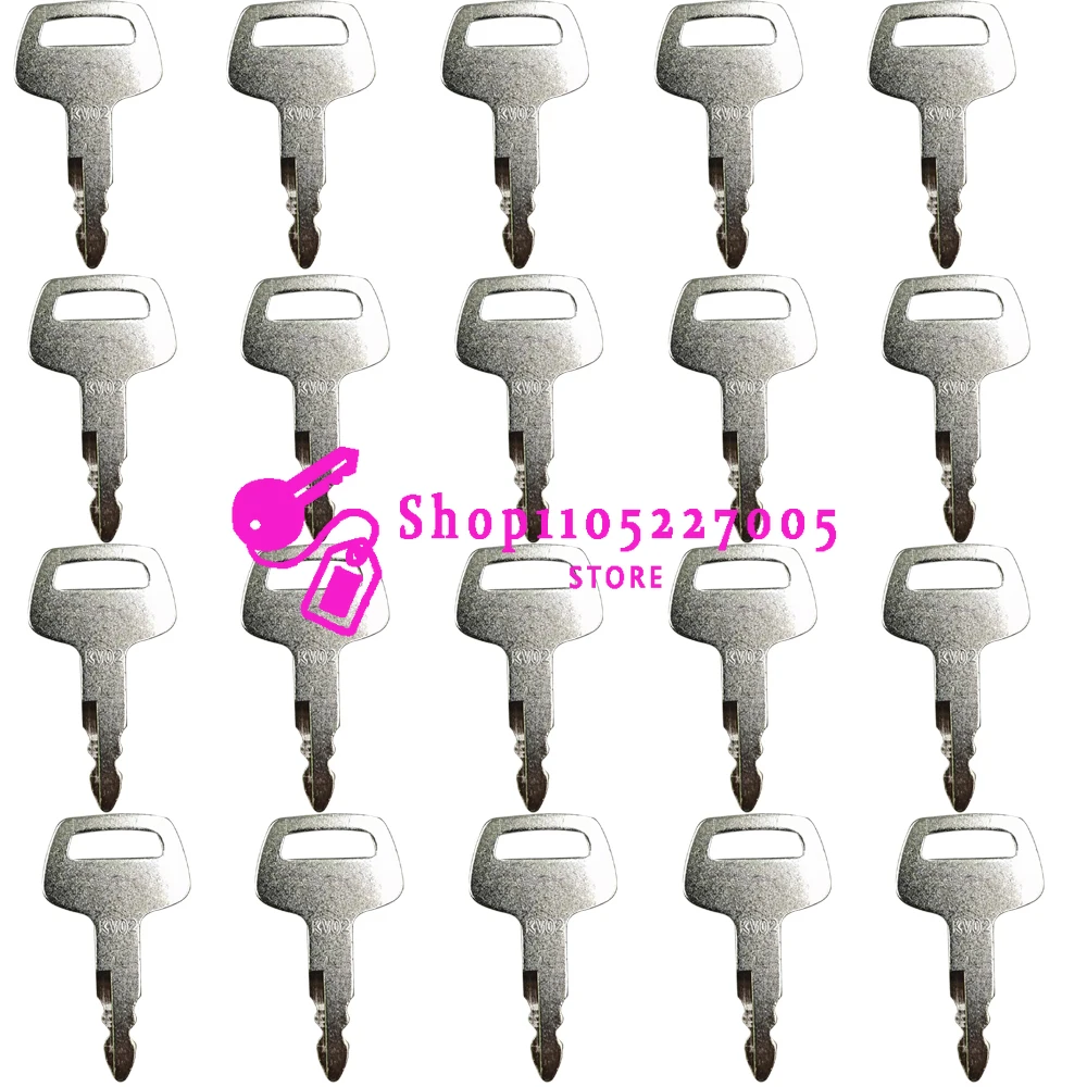 20/10/5/1PCS KV02 Ignition Keys 719-10306002 Compatible with Heavy Equipment & Excavator New