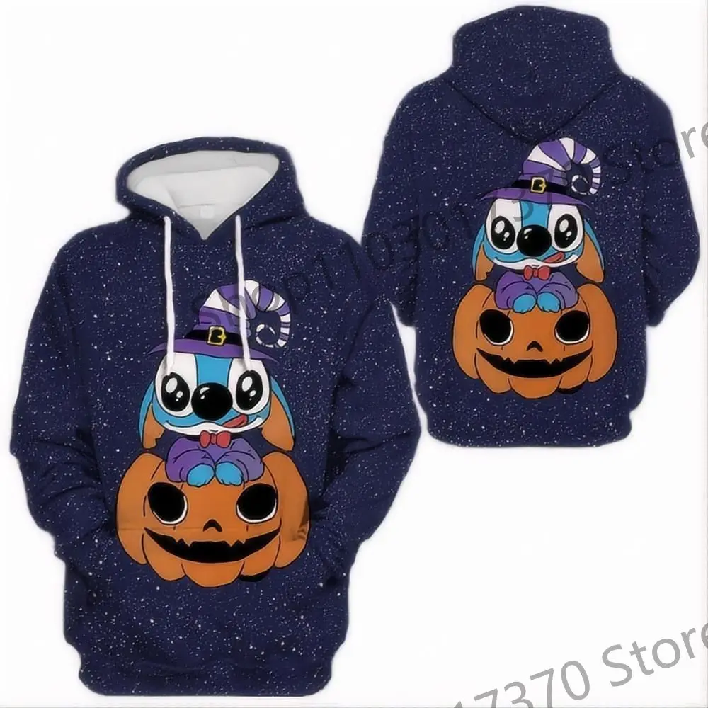 Disney\'s New Cartoon Stitch Stitch Series 3D Digital Print Loose Hoodie Hooded Sweatshirt Children\'s Clothing Onlyfans Cosplay