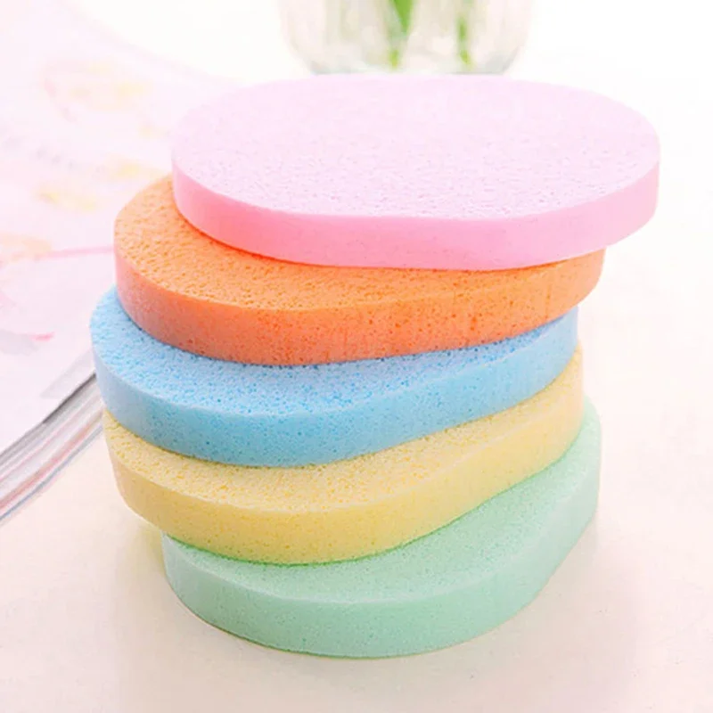 5/10pcs Face Round Makeup Remover Tools Natural Washing Sponge Compressed Pad Cosmetic Puff Facial Washing Cleaning Tool