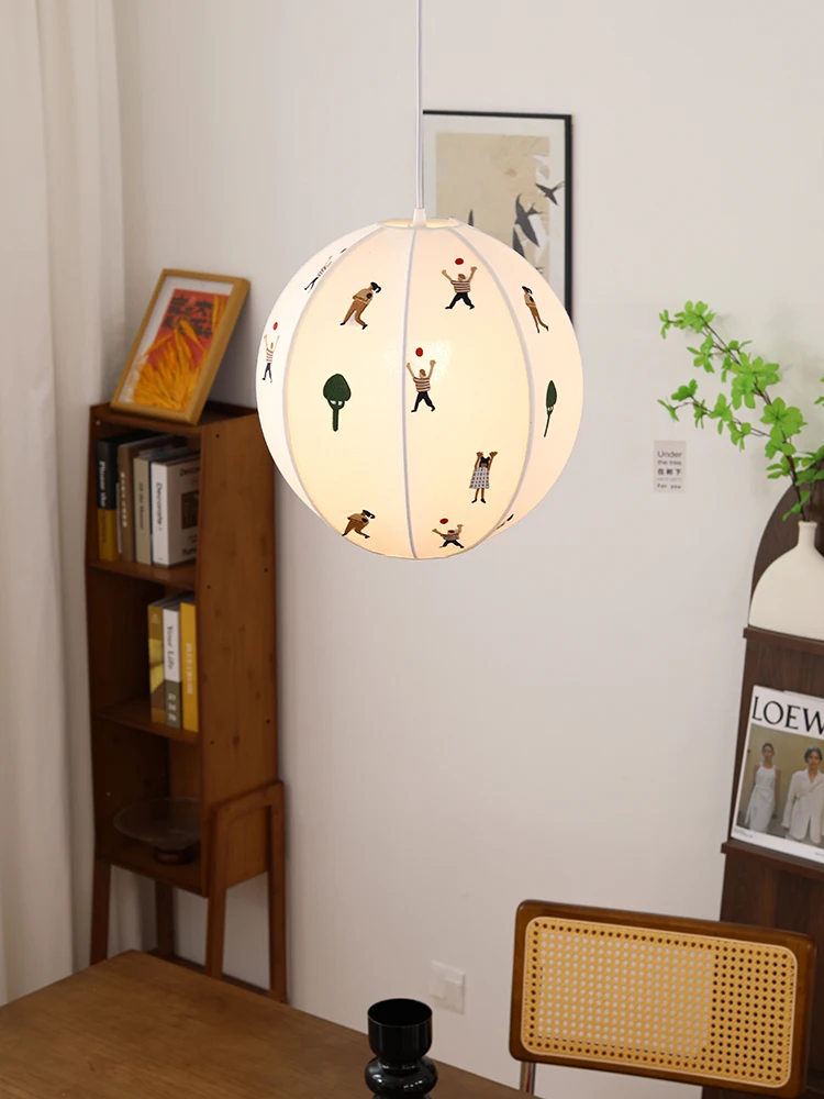 Cute cartoon fabric indoor cartoon main restaurant children's bedroom hotel theme park decoration fabric pendant lamp