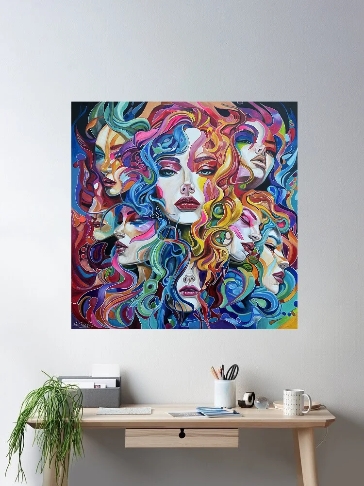 Sabrina Seck Hydra IV, Print Art Canvas Poster, Living Room, Home Wall Decor Picture