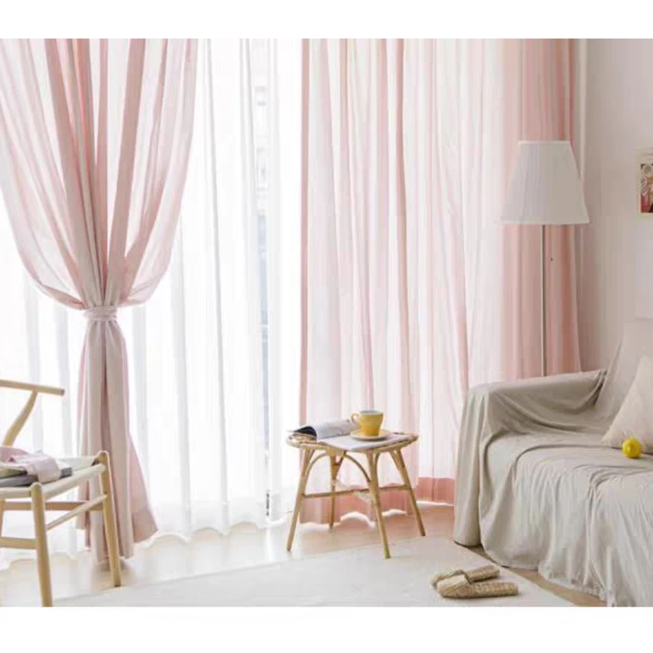 100% Linen Curtains for Window Farmhouse Living Room Rod Pocket Drapes Light Filtering Curtain Children Bedroom Environmental