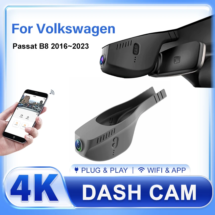 

4K 2160P Plug and Play Easy Installation Car Video Recorder Dash Cam Camera For Volkswagen Passat B8 2016~2020 2021 2022 2023