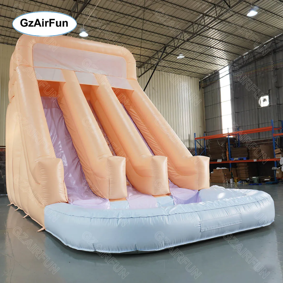 Double Lane Inflatable Water Slide Park with Bounce House & Splash Pool Premium PVC CE Certified for Backyard & Commercial Use
