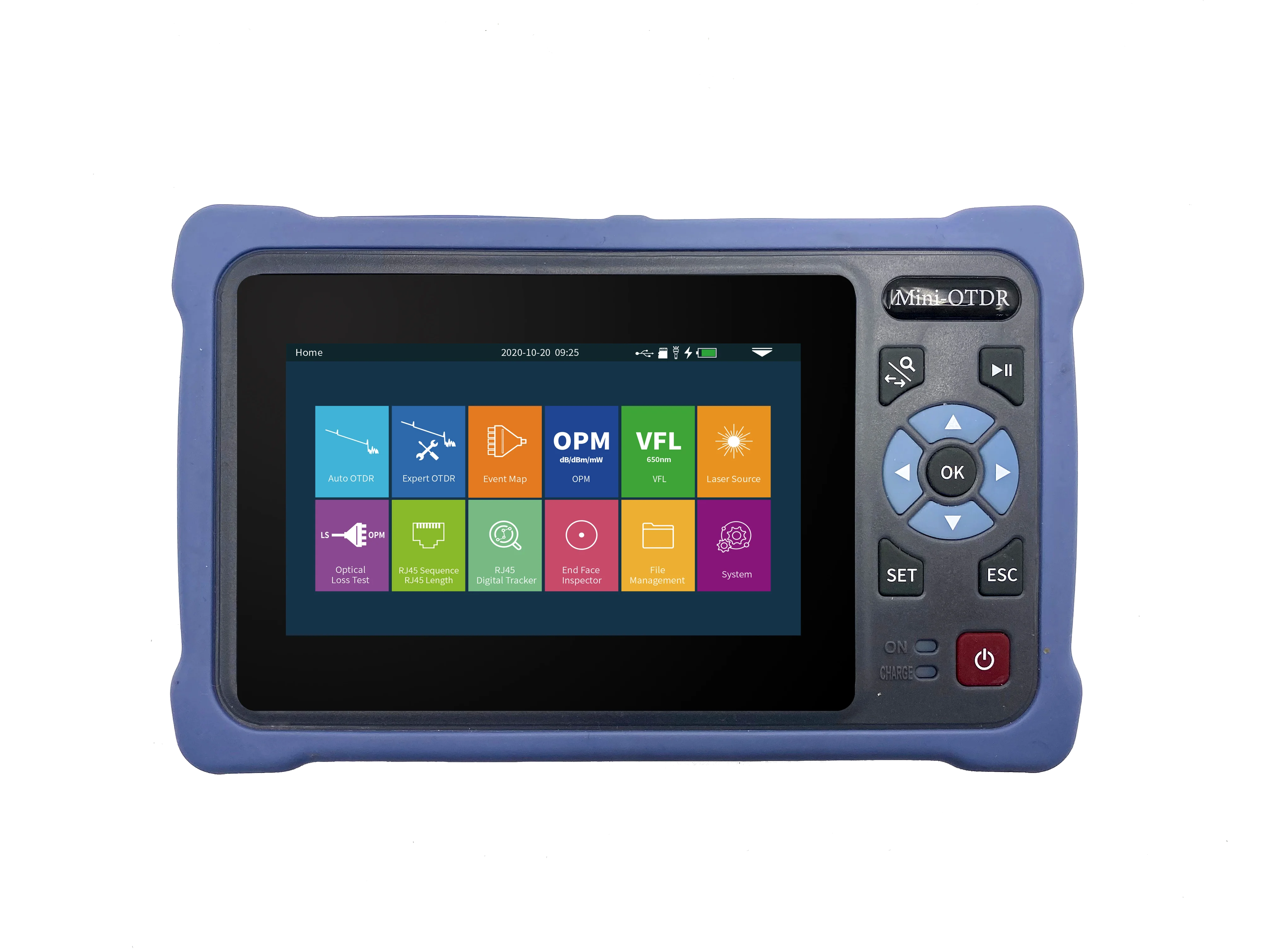 New OTDR Mini Handheld RX4000 Optical Time Domain Reflectometer Tester 1310/1550NM 26/24dB OTDR VFL OPM Light Source