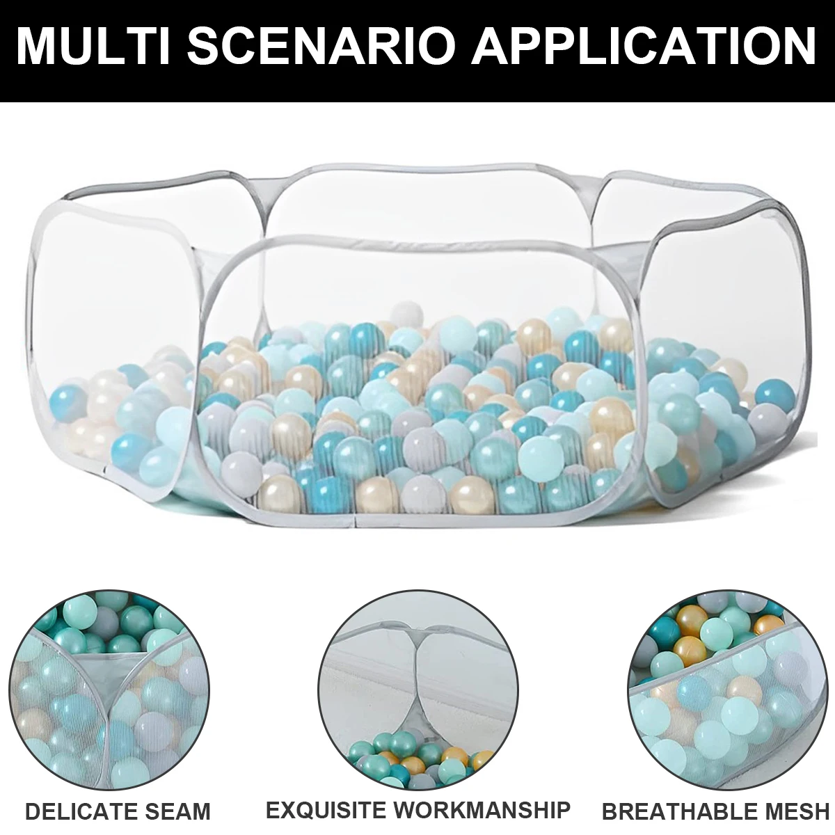 كرة أوشن للأطفال، حفرة كرة لطيفة للأطفال، سهلة الطي، كرة أوشن للأطفال الصغار، حمام سباحة داخلي وخارجي، منزل لعب كرة أوشن