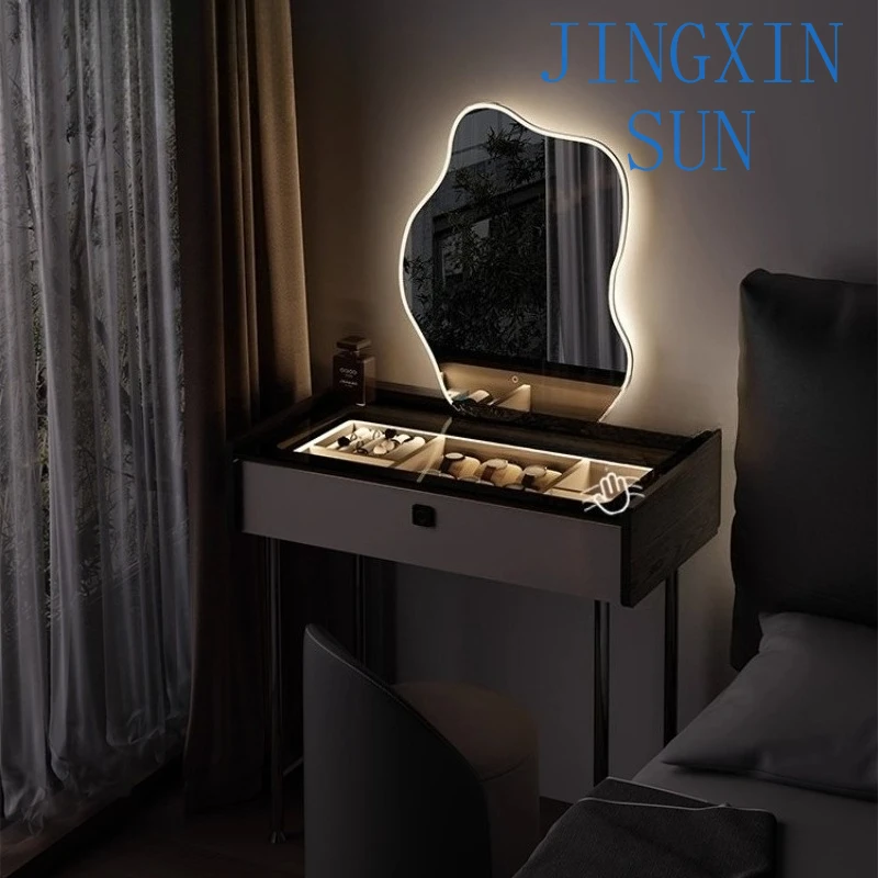 Italian Minimalist Solid Wood Dresser Light Luxury With Lock Makeup Table Vanity Dressing Table Makeup Desk Vanities Dressers