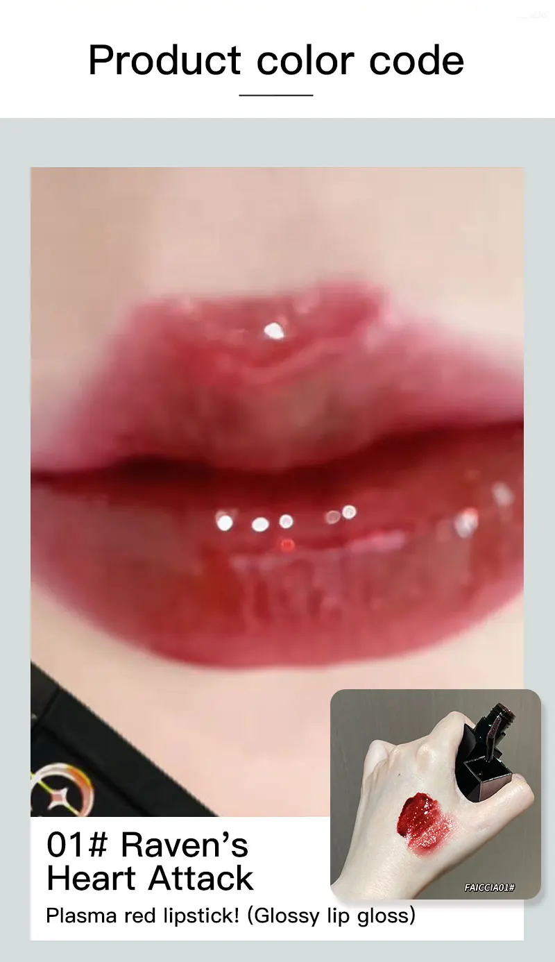 Gothic Matte Black Liquid Lipstick Moisturizer Long-Lasting Punk Blue Green Sparkling Pearl Lip Gloss Halloween Lip Glaze Makeup