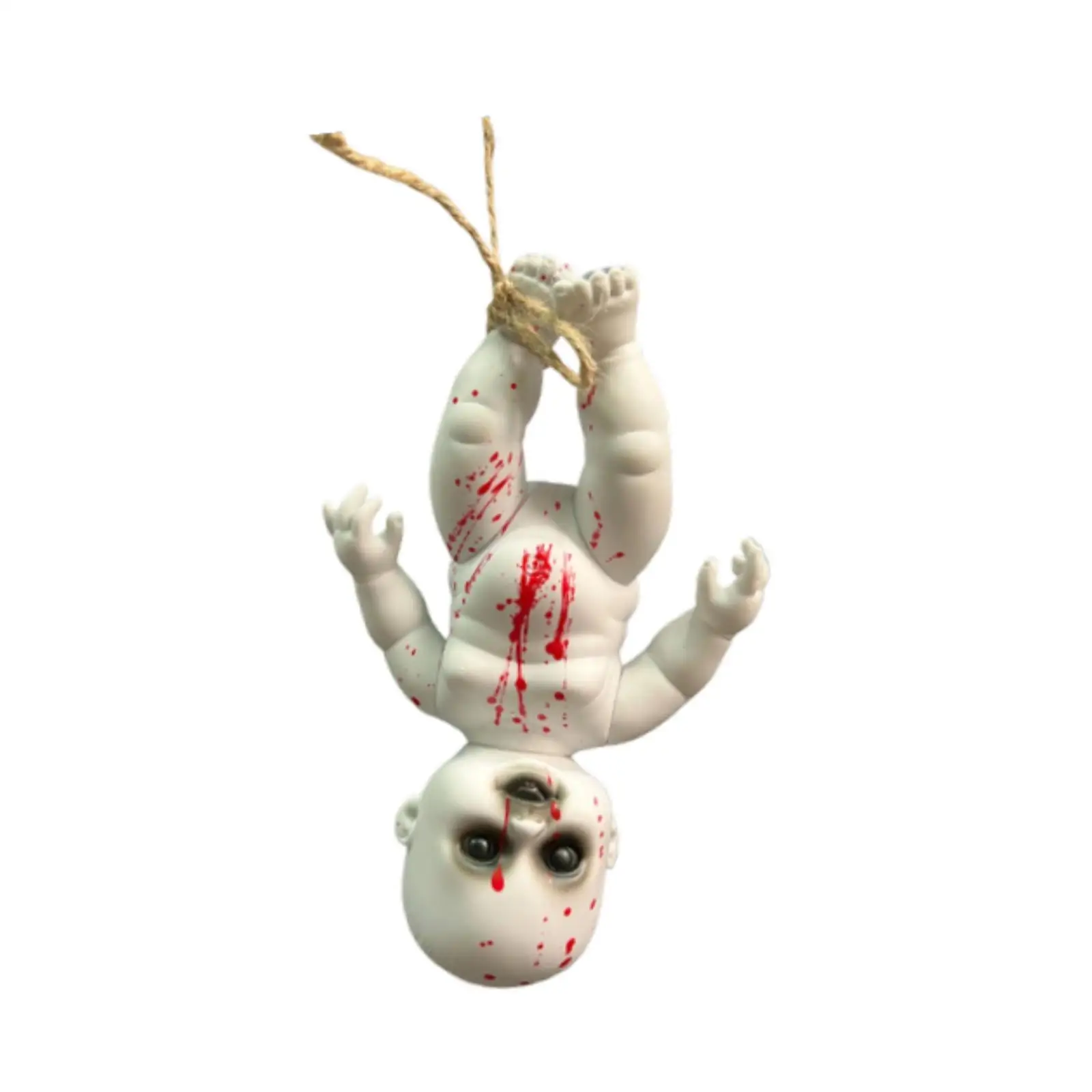 Spooky Haunted Doll Halloween Baby Doll Props Creepy Decor for Haunted Yard Outdoor Scary Doll Bloodstain PVC Horror Holiday
