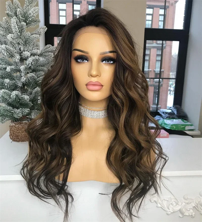 

Glueless Soft highlight Brown Long body wave 5x5 Silk Base Jewish Human Hair With BabyHair HD Lace European Hair Preplucked