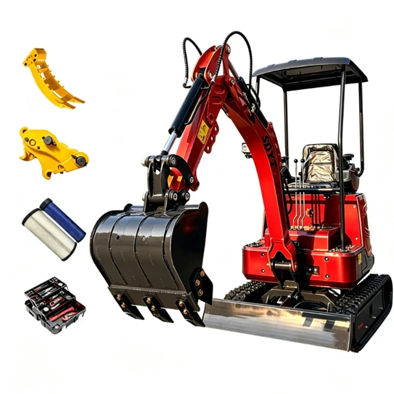 Multifunctional 1.5Ton Hydraulic Mini Excavator Customized With Full Attachments Agricultural Mini Excavator For Farmland